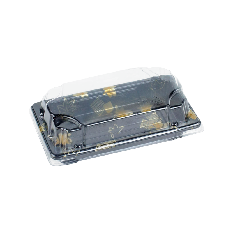 Bandeja de festa de plástico preto degradável