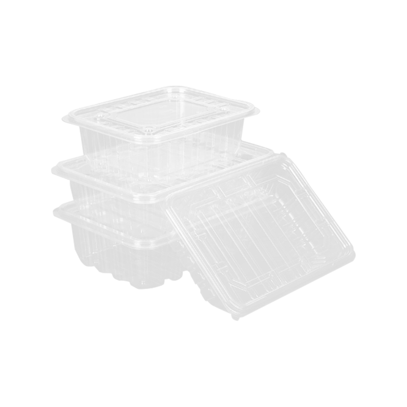 Caixa de embalagem de frutas totalmente transparente descartável