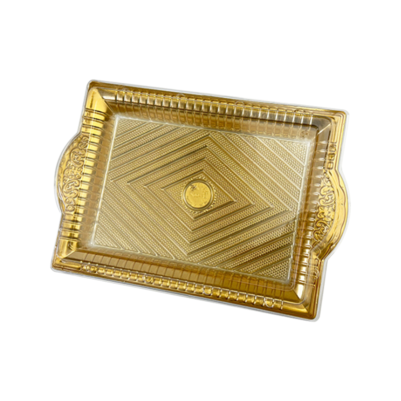 Bandeja de massa grossa transparente descartável