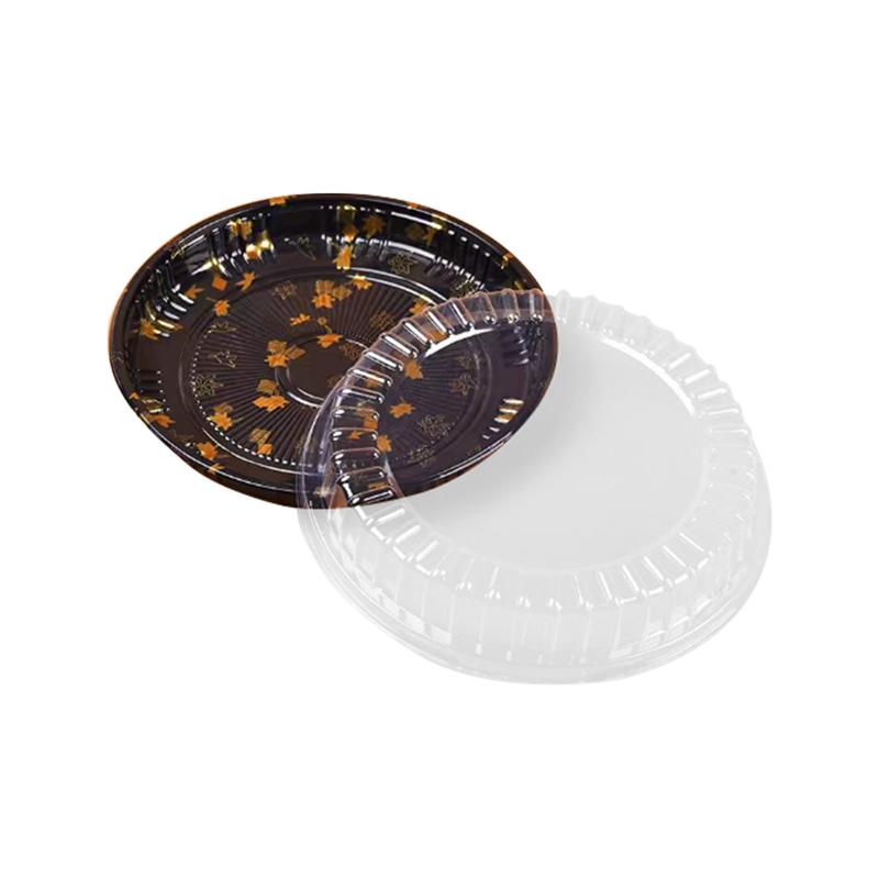 Bandeja de sushi descartável para viagem com tampa transparente