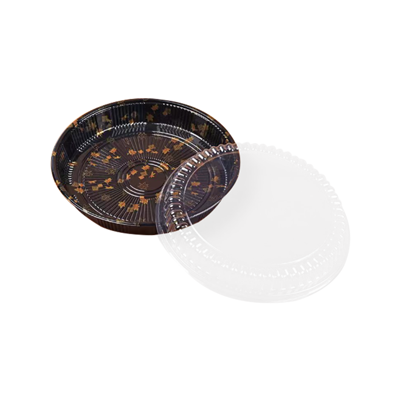 Caixa de embalagem estilo japonês com fundo preto impresso