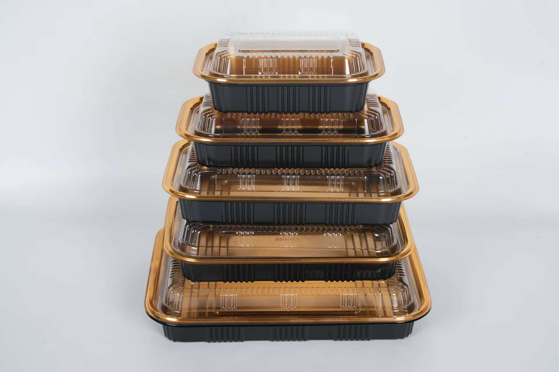 Caixa de bandeja de comida de sushi de plástico descartável de material PP 