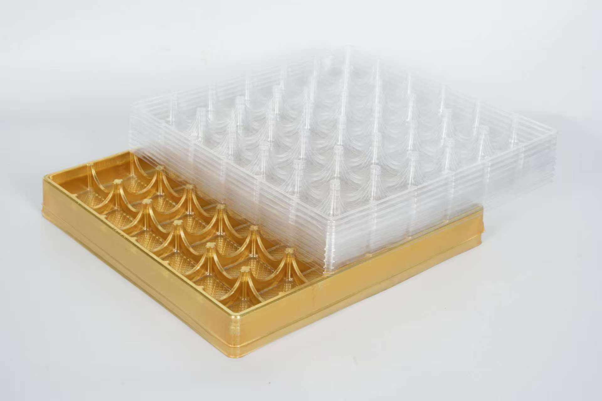 Caixa de bandeja de comida de sushi de plástico descartável de material PP 